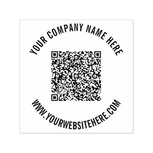 Your QR Code and Custom Text Self_Inking Stamp