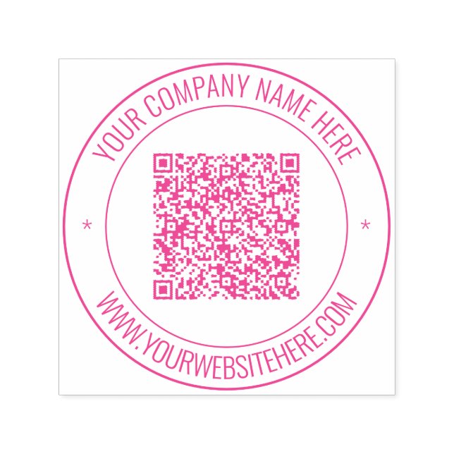 Your QR Code and Custom Text Self-Inking Stamp (Design)