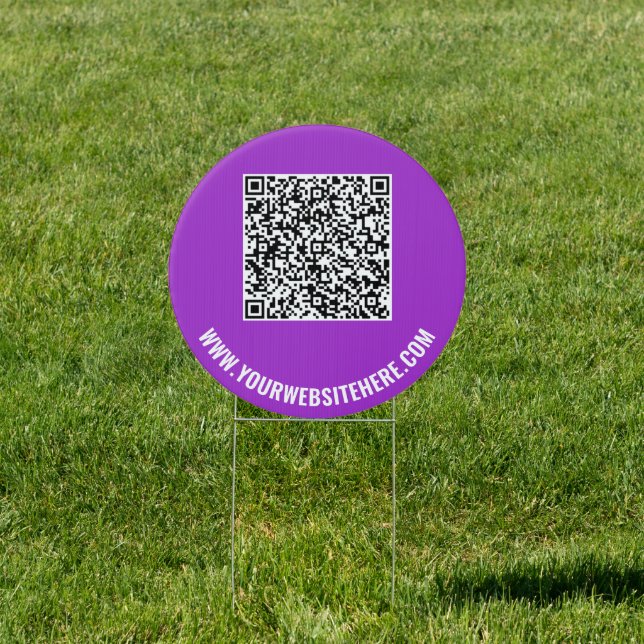 Your QR Code and Custom Text Sign Choose Color (Insitu)