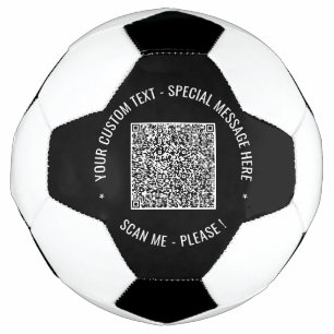 Your QR Code and Custom Text Soccer Ball Template
