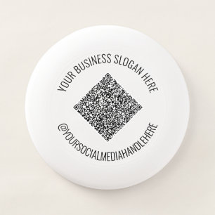Your QR Code and Custom Text Social Media Frisbee