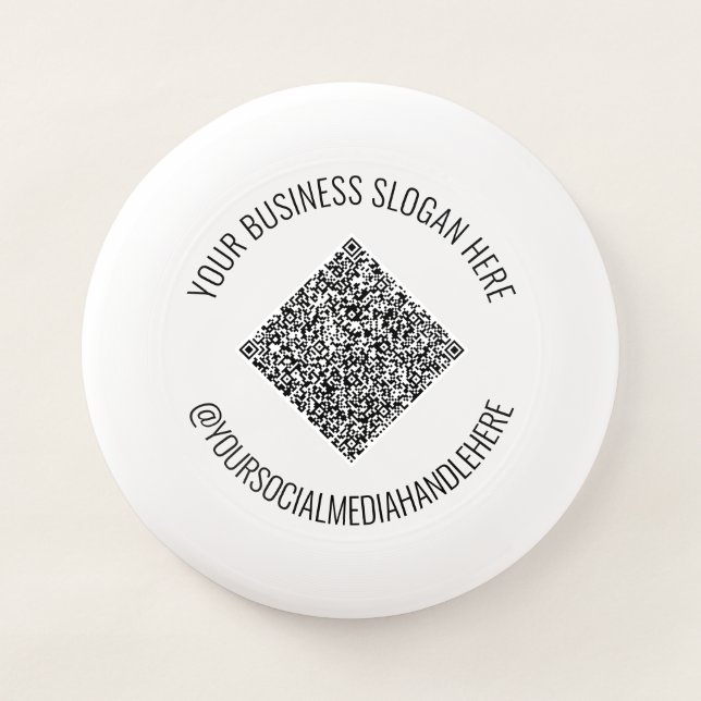 Your QR Code and Custom Text Social Media Frisbee (Front)