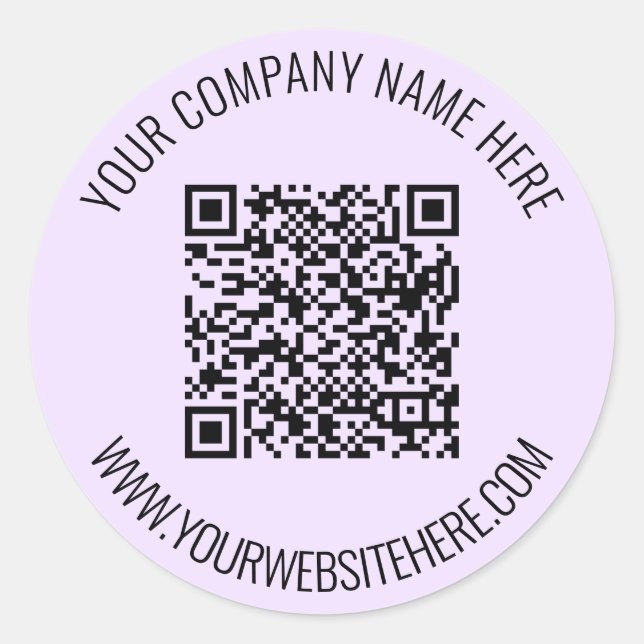 Your QR Code and Custom Text Sticker Example (Front)