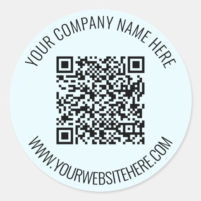 Your QR Code and Custom Text Sticker Template (Front)