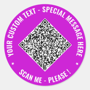 Your QR Code and Custom Text Stickers Example