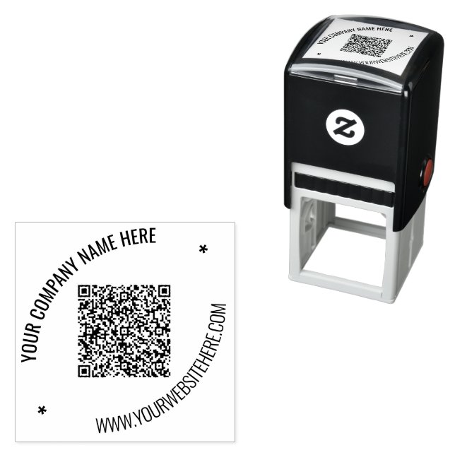 Your QR Code and Custom Text Unique Design Stamp (In Situ)