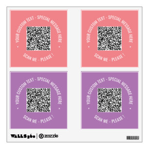 Your QR Code and Custom Text Wall Decal Template