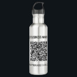 Your QR Code and Custom Text Water Bottle<br><div class="desc">Water Bottles with Your QR Code and Custom Text Professional Personalized Business Name Website Promotional Company Supplies / Gift - Add Your QR Code - Image or Logo / Name - Company / Website or E-mail or Phone - Contact Information / Address - Resize and Move or Remove / Add...</div>