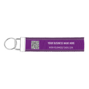 Your QR Code and Custom Text Wrist Keychain