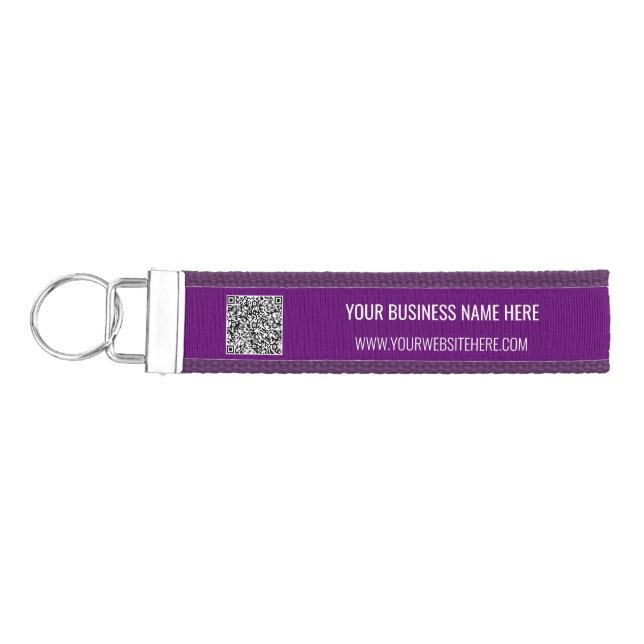 Your QR Code and Custom Text Wrist Keychain (Keys on Left)