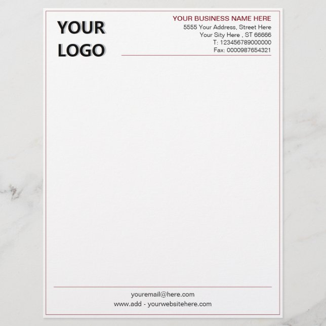 Your QR Code and Logo Business Letterhead Template (Front)