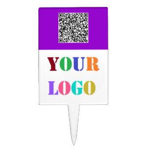 Your QR Code and Logo or Photo Cake Topper Example