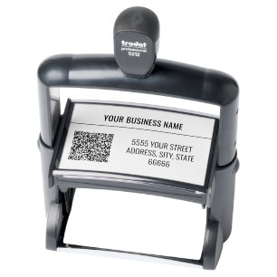 Your QR Code and Name Address Stamp Example