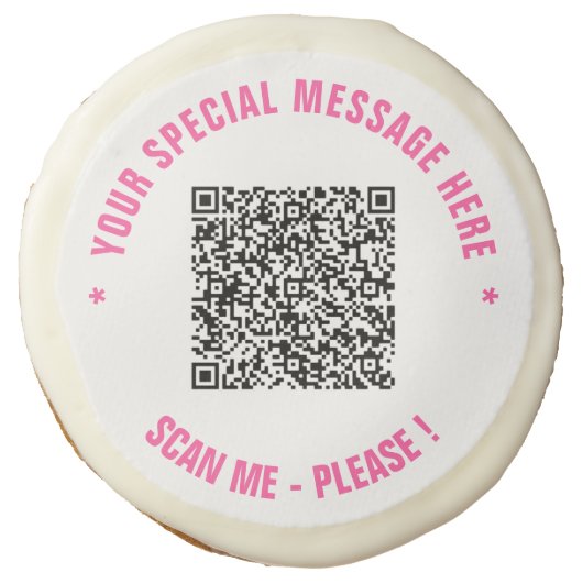 Your QR Code and Special Message Sugar Cookie Gift (Front)