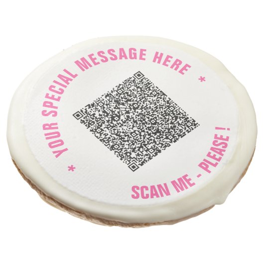 Your QR Code and Special Message Sugar Cookie Gift (Angled)