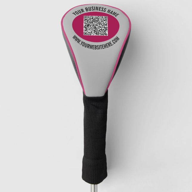 Your QR Code and Text Branded Golf Head Cover (Front)