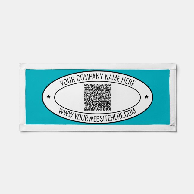 Your QR Code and Text Branded Pennant Example (Front)
