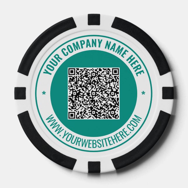 Your QR Code and Text Branded Poker Chips Example (Front)