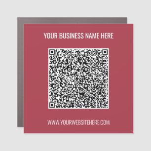 Your QR Code and Text Business Car Magnet Example