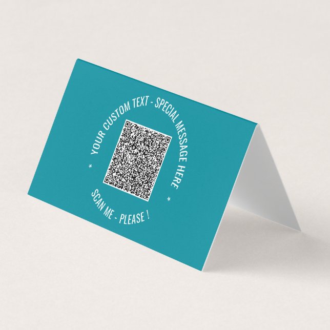 Your QR Code and Text Business Card Custom Colors (Front)