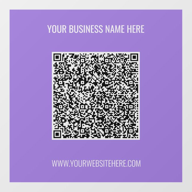 Your QR Code and Text Business Wall Decal Template (Front)