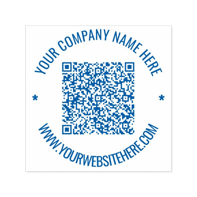 Your QR Code and Text Custom Round Stamp Template (Design)