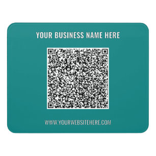 Your QR Code and Text Name Door Sign Custom Colors
