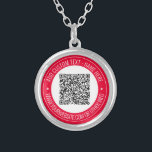 Your QR Code and Text Necklace - Choose Colors<br><div class="desc">Custom Colors and Font - Your QR Code or Logo / Photo Name Website or Custom Text Promotional Business or Personal Modern Stamp Design Necklace / Gift - Add Your QR Code - Image - Logo or Photo / Name - Company / Website or other Information / text - Resize...</div>