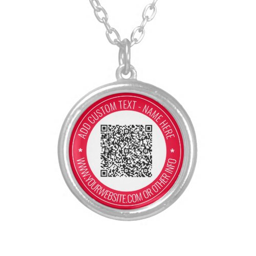 Your QR Code and Text Necklace _ Choose Colors