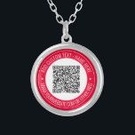 Your QR Code and Text Necklace Gift Choose Colors<br><div class="desc">Custom Colors and Fonts - Personalized Necklaces with Your QR Code Scan Info and Custom Text Professional Design Business Promotional Company or Modern Personal Funny Necklace Gift - Add Your QR Code - Image or Logo - Photo / Name - Company / Website or E-mail or Phone - Contact Information...</div>