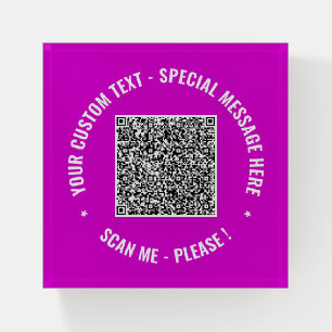 Your QR Code and Text Paperweight Template