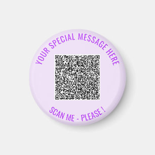 Your QR Code and Text Personalized Magnet Template