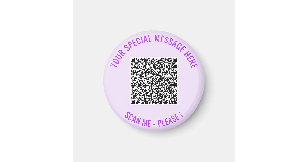Your QR Code and Text Personalized Magnet Template | Zazzle