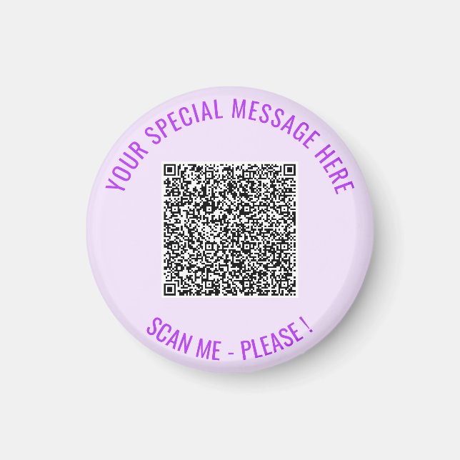 Your QR Code and Text Personalized Magnet Template (Front)