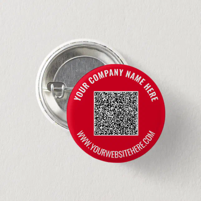 Your QR Code and Text Promotional Button Template | Zazzle