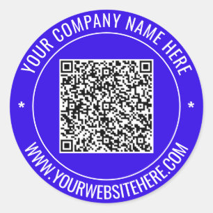 Your QR Code and Text Round Sticker Choose Colors