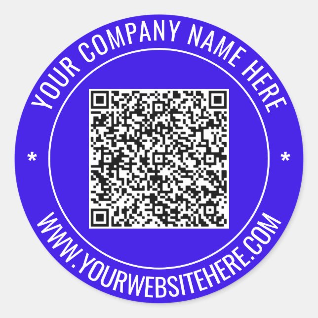 Your QR Code and Text Round Sticker Choose Colors (Front)