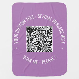 Your QR Code Baby Blanket Custom Text and Color