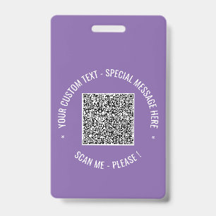 Your QR Code Badge Example with Custom Text