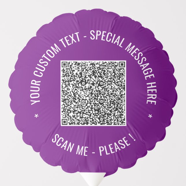 Your QR Code Balloon with Custom Text and Colors (Front)