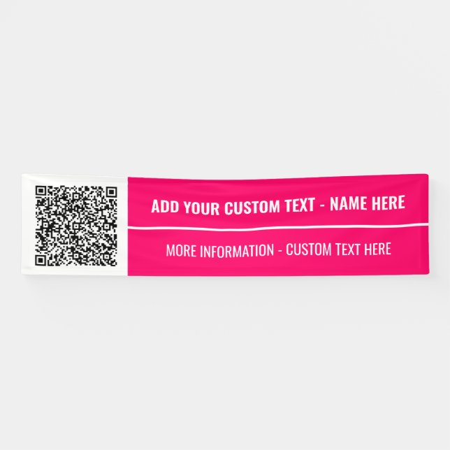Your QR Code Banner with Custom Text and Colors (Horizontal)