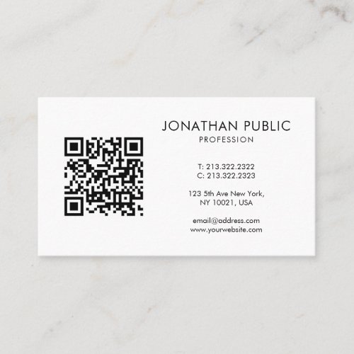 Your QR Code Barcode Professional Modern Elegant Business Card