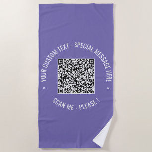 Your QR Code Beach Towel Custom Text and Colors
