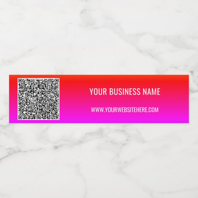 Your QR Code Bottle Labels Example Custom Text (Single Label)