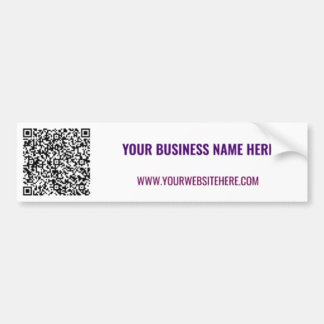 Your QR Code Bumper Sticker with Custom Tex (Front)