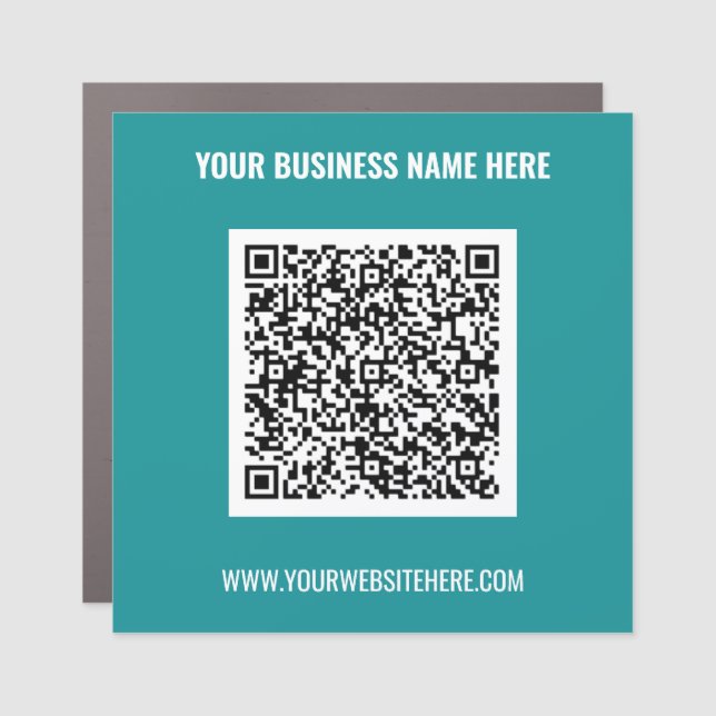 Your QR Code Business Car Magnet with Custom Text (Front)