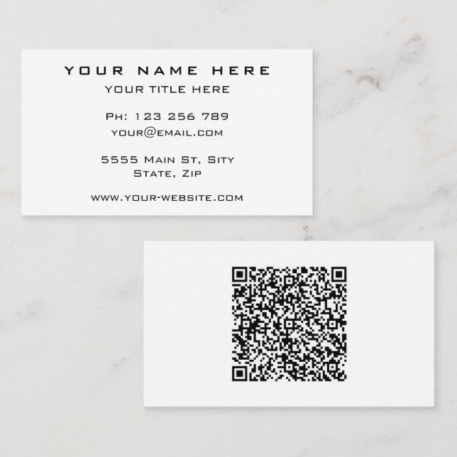 Your QR Code Business Card Custom Color and Fonts (Front/Back)