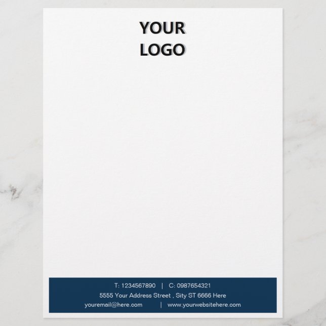 Your QR Code Business Letterhead Example with Logo (Front)