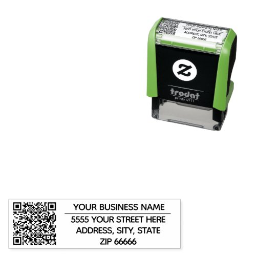 Your QR Code Business Name Retutn Address Stamp