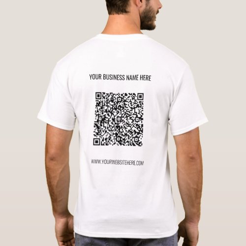 Your QR Code Business Name Website Company T_Shirt